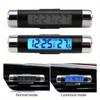Car Digital Clock Thermometer LCD Display with Temperature - Auto Dashboard Mount Clock with Backlight, 12/24 Hour