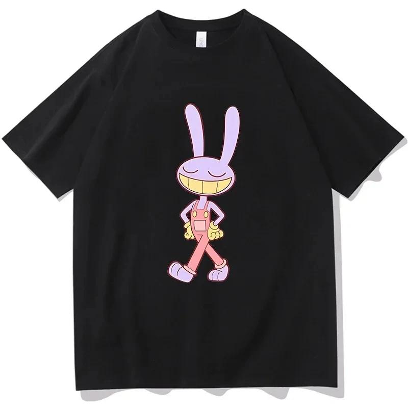 Футболка из чистого хлопка для мужчин The Amazing Rabbit, футболка с принтом в стиле аниме, унисекс, футболка с короткими рукавами, повседневные летние топы, футболки, одежда