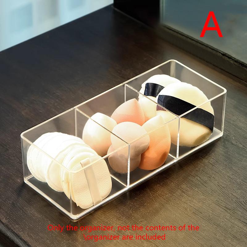 Clear Acrylic Makeup Layered Storage Box Dressing Table Cosmetic Lipstick Finishing Grid Box Desktop Drawer Storage Compartment