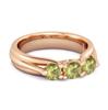 Peridot Three Stone Ring - Sterling Silver Rose Gold Vermeil