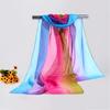 Women Summer Scarf Color Matching Thin Soft Breathable Sunshade Anti-UV Chiffon Neck Decoration Summer Shawl Clothes Accessory