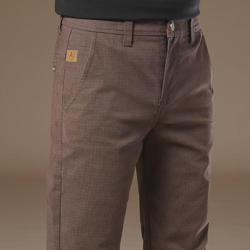 2025 Мужские повседневные брюки Slim Fit из чистого хлопка – удобная, деловая одежда для весны и осени