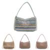 Stylish National Style Woven Bag With Pearl Chain Strap Small Shoulder Bag For Casual Outfits