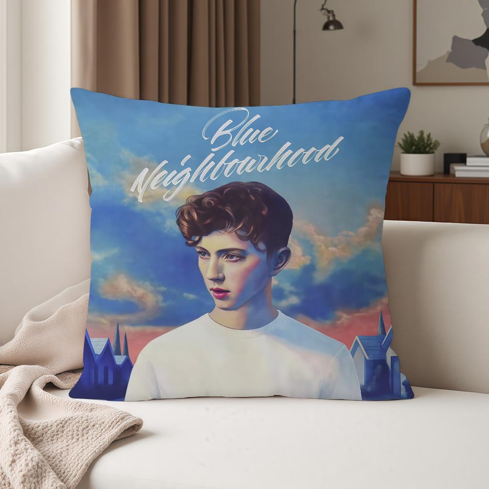 Singer Troye Sivan Blue Neighbourhood Pillow Case Suitable For Bedrooms Living Rooms Cars Home Decoration