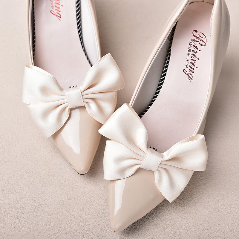 1 пара зажимов для обуви с бантом, свадебные туфли, украшения на высоком каблуке, женские очаровательные туфли для невесты, декоративные зажимы с пряжкой, аксессуары для обуви