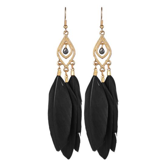 Women Drop Earrings Synthetic Feather Bohemia Creative Tassels Dangle Earrings Dangle Earrings Prom Jewelry