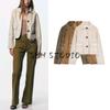 Осень Новый продукт Женская одежда Свободный стиль Лацкан Длинный рукав Эффект замши Укороченная куртка Верхняя одежда 4968224