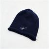 Autumn and winter simple embroidery retro English alphabet style solid color temperament stacking hat versatile women's knitted hat
