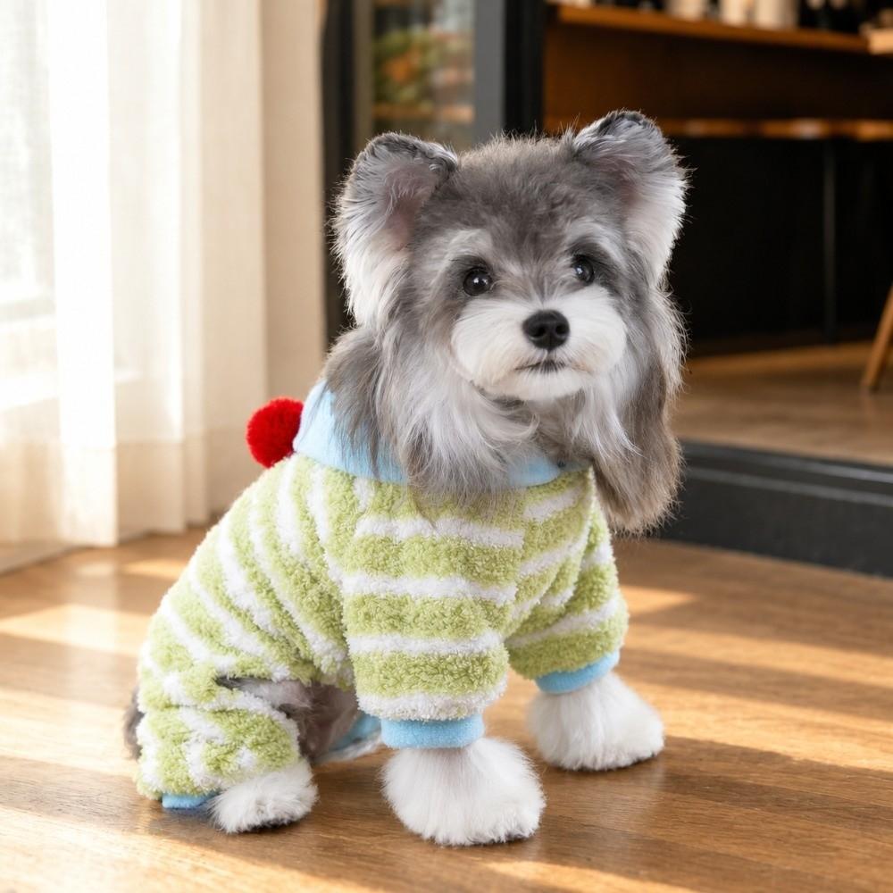 Thickened Dog Hoodie Jumpsuit Warm Dog Winter Clothes Cute Pet Four Legged Outfit  Outdoor Play