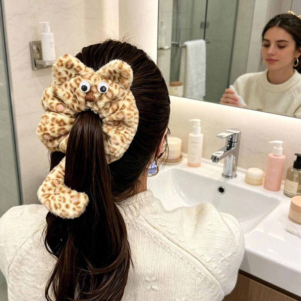 Plush Fabric Plush Cat Headband Cat Shape Plush Scrunchies Kitten Headband For Girls Women