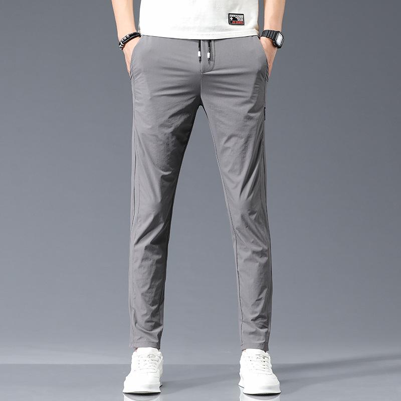 2023 Мужские быстросохнущие прямые свободные брюки Ice Silk — удобные, эластичные, облегающие
