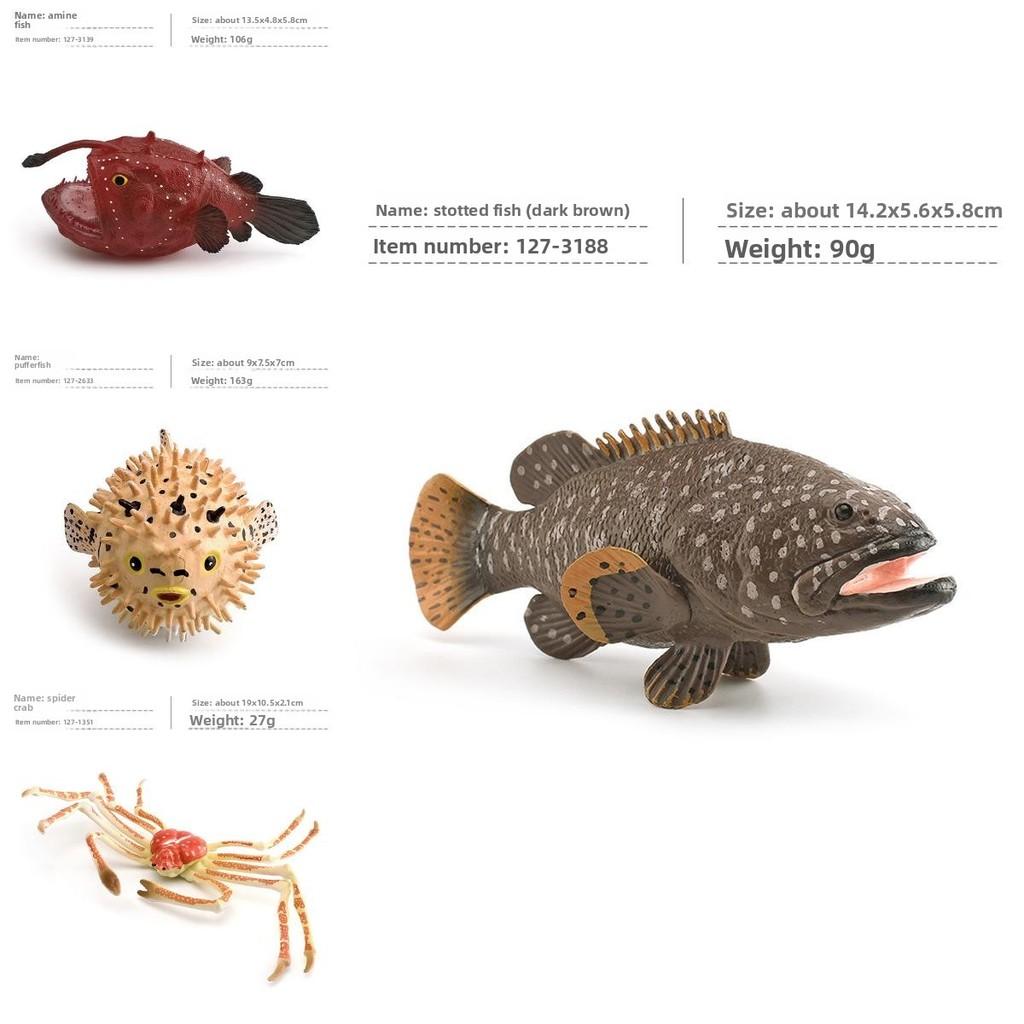 Sea Animal Pvc Statues Collection Featuring Spider Crab And Pufferfish For Home Decor