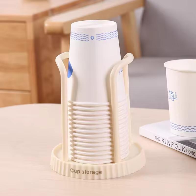 Disposable Cup Holder Desktop Paper Cup Organizer Creative Non Perforated Storage Rack for Home Office Coffee Tea Accessories