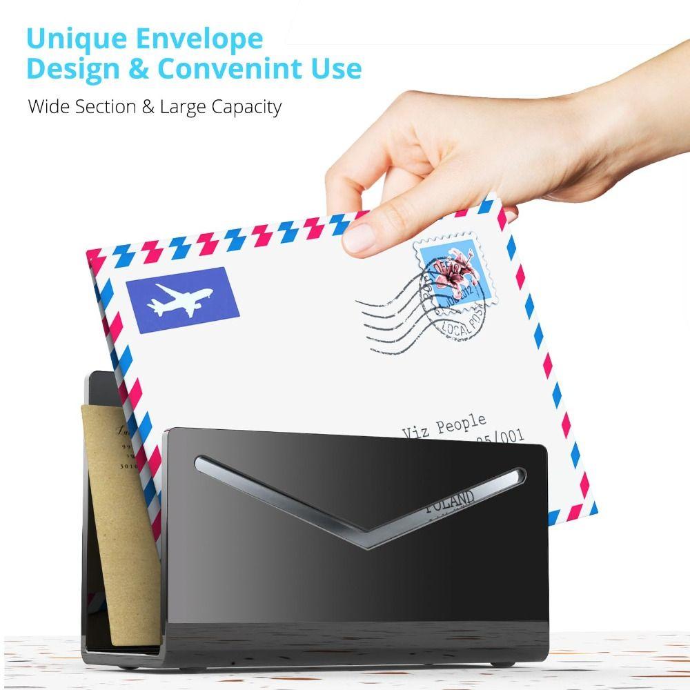 Acrylic File and Letter Holder Lightweight Envelope and Bill Sorter Mail Holder Rack School