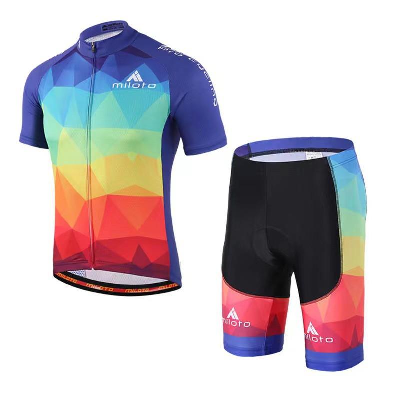 Men Women Cycling Jersey Short Sleeve Breathable Quick Dry Bike Riding Top Sportswear