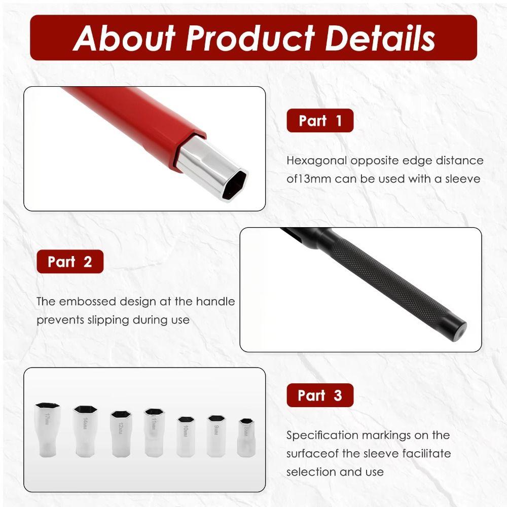 Набор переходников Ключ для душевого клапана Стержневая рукоятка Ключ для крана Инструмент для ремонта смесителя Установка в ванной комнате