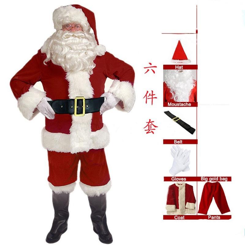 Santa Claus Clothing Santa Claus Costume Golden Velvet Christmas Suit Holiday Classic Performance Clothing