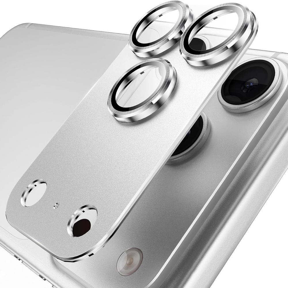 2 комплекта Роскошная металлическая защита объектива камеры для iPhone 17 16 15 14 Pro Max Алюминиевый сплав Пленка для камеры Оригинальный цвет Защита объектива из закаленного стекла