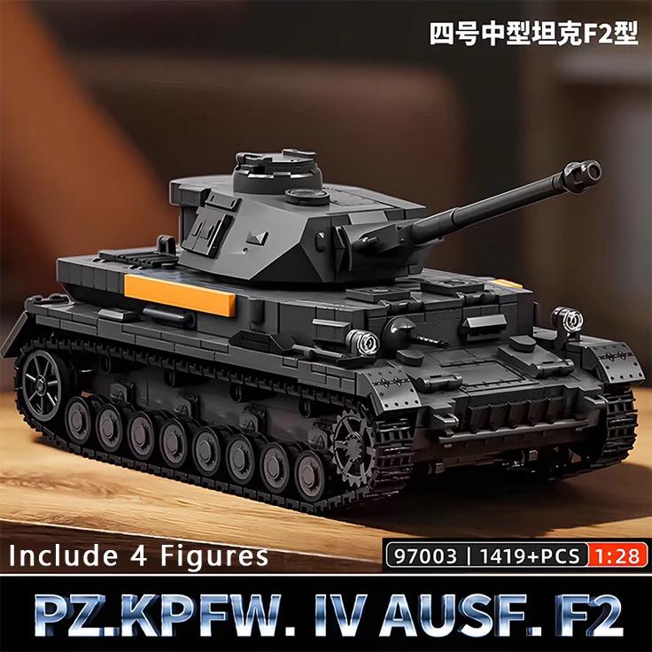 DIY Military Tiger Heavy Tank Model Building Blocks Army Panzer Battle Tank MOC Soldiers Figures Bricks Toy Children Gift