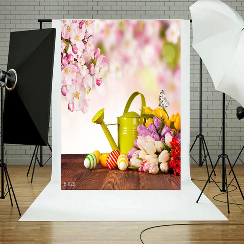 Пасхальный фон для вечеринки, фон для фотосъемки, кролик, цветные яйца, реквизит для детской фотостудии