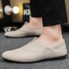 Модная мужская ленивая обувь Итальянская повседневная обувь слипоны Минималистичные лоферы Брендовая удобная обувь с мягкой подошвой для вождения Обувь больших размеров