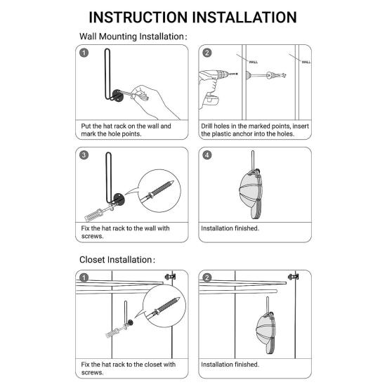 2 шт. крючки для шляп, вешалки для бейсбольных кепок, высокопрочные, прочные, несущие нагрузки, модернистский дизайн, компактные держатели для шляп