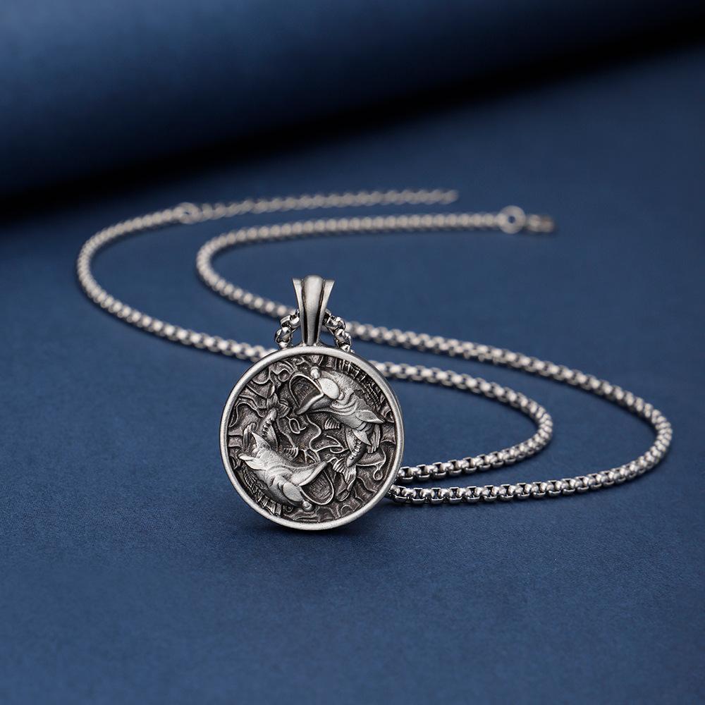 Vintage Wishing Koi Pendant, Good Luck Amulet for Men and Women, Japanese Carp Necklace, Valentine's Day Gift, Couple Necklace.