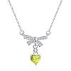 Bow sterling silver 925 necklace female niche design light luxury natural stone collarbone chain ins wind fringe pendant
