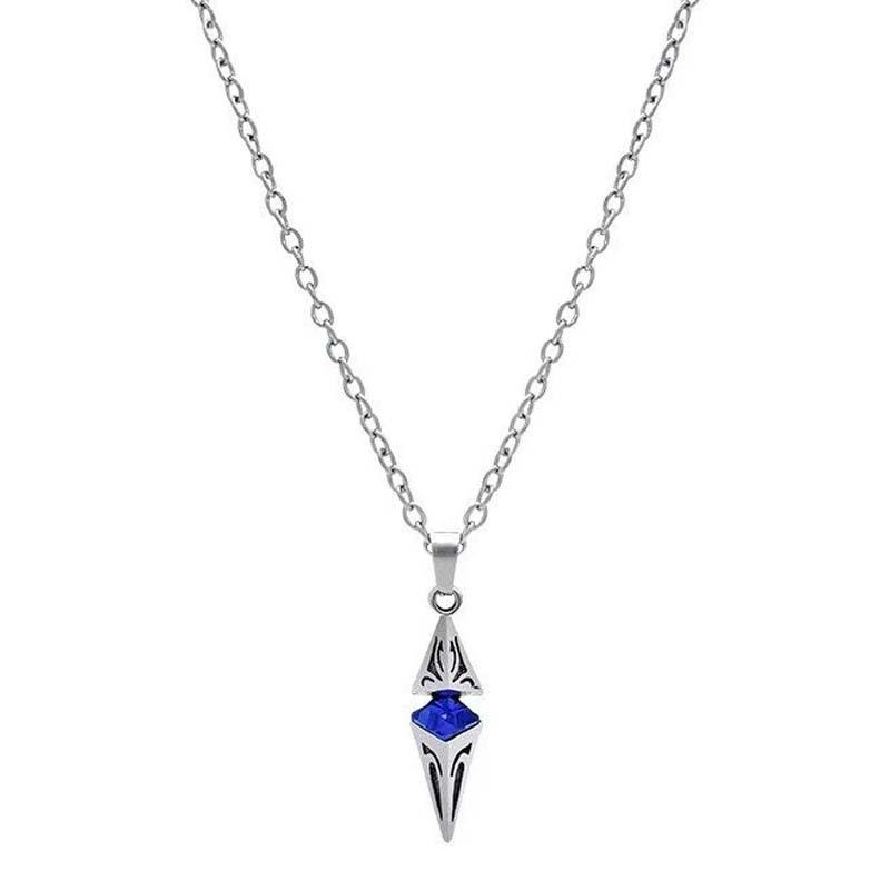 "Lost Crystal" Rhombus Blue Gem Spearhead Necklace - Y2K Spicy Girl Style Accessory
