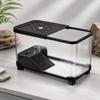 Прямоугольный террариум для черепах с платформой для загара, легко чистящийся, с приподнятым наклонным пандусом