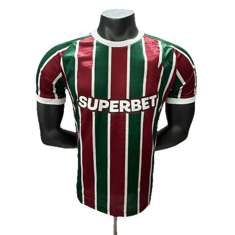 Mens Bamboo Fiber Soccer Jersey Short Sleeve Home Kit Fluminense FC Fan Wear Fall Winter