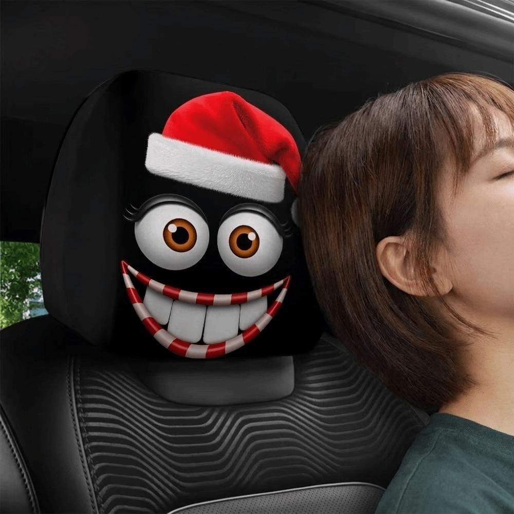 2PCS Cartoon Headrest Protector Elastic Car Pillow Protector Soft Neck Pillow Cover SUV