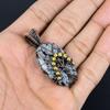 Snowflake Obsidian Pendant, 999 Copper Wire Wrapped Gemstone Handmade Dainty Jewelry Pendant, For Her