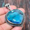 Swiss Blue Topaz Gemstone 925 Sterling Silver Handmade Unique Jewelry Pendant