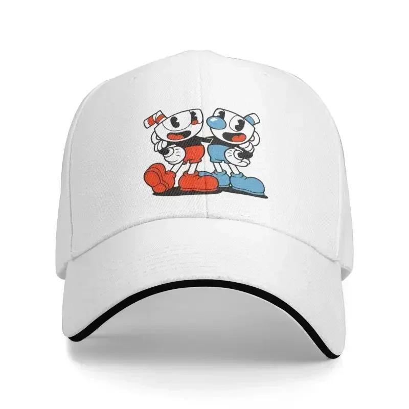 Классическая популярная игра Мультяшная Бейсболка Cuphead Mugman для Мужчин Женщин Дышащая Папина Кепка Защита от Солнца