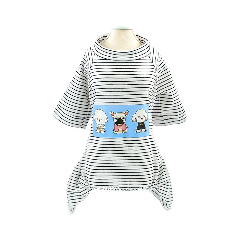 Stripe Puppy Dog Jumpsuit Pajamas Summer Cotton Pet Clothes for Small Dogs Yorkies Shih Tzu Poodle Overalls Cosutme Perros Ropa