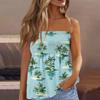 Летние топы-трубы для женщин, милая сексуальная футболка без рукавов с открытыми плечами и цветочным принтом