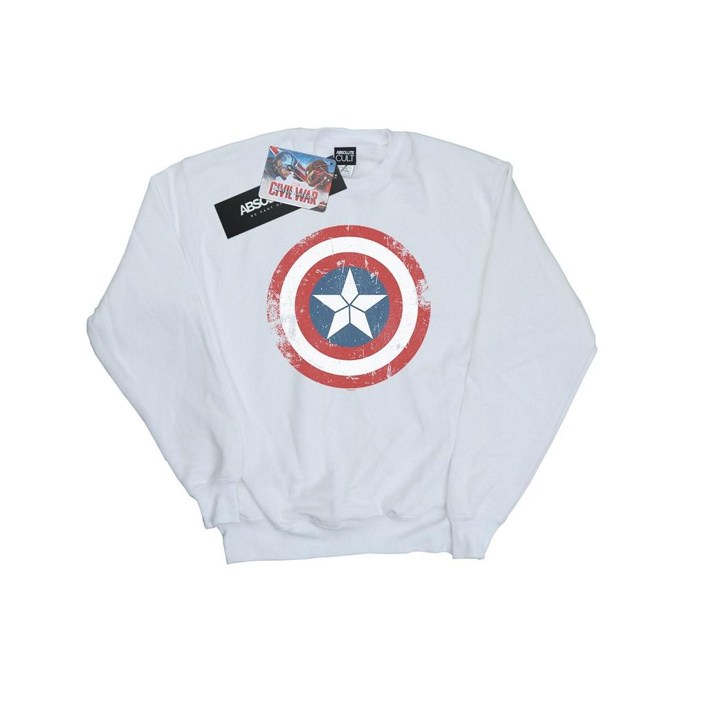 Marvel Womens/Ladies Captain America Civil War Distressed Shield Sweatshirt