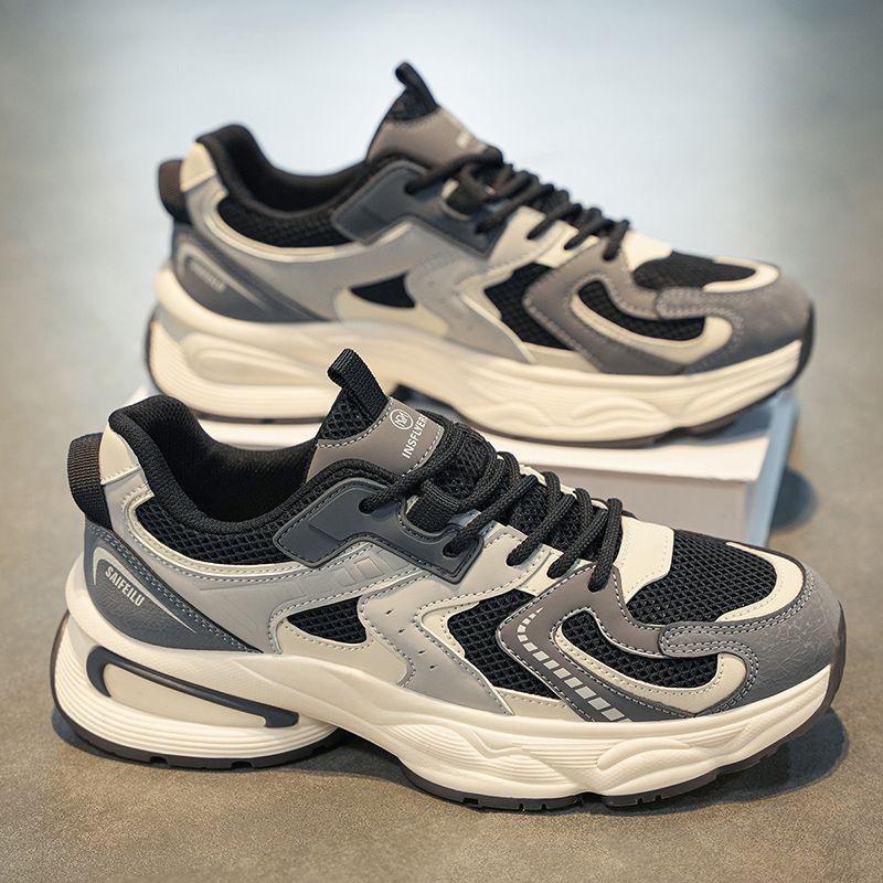 Летняя мужская обувь новые дышащие сетчатые кроссовки мужские трендовые универсальные на платформе повседневные папины кроссовки модная обувь