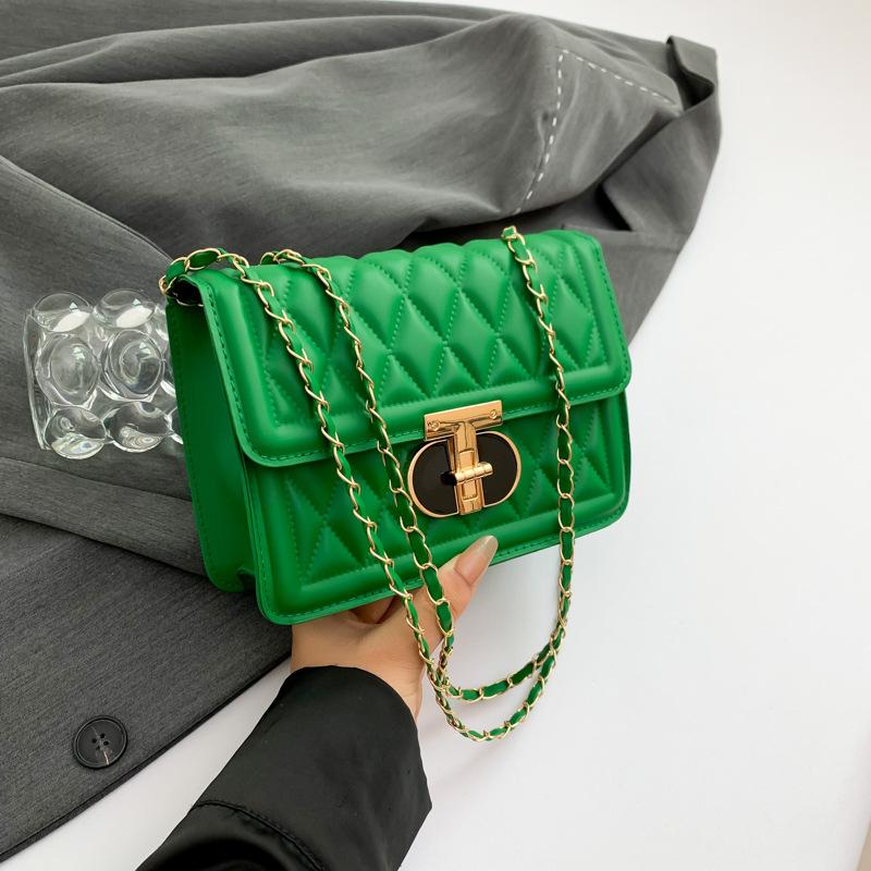 Casual French Underarm Bag for Women New Trendy Fashion Chain Diamond Shaped Single Shoulder Small Square Bag Fashionable Crossbody