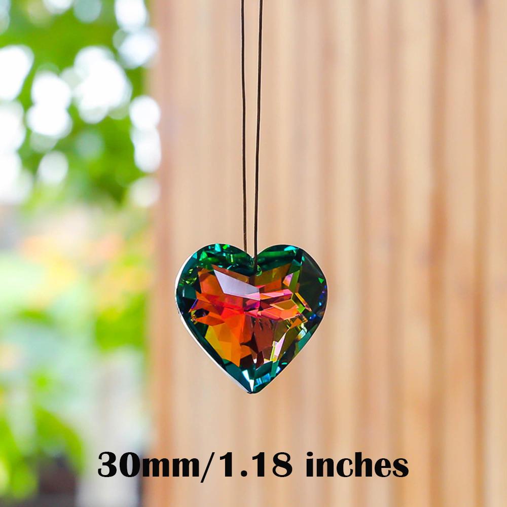 45mm Hanging Heart Suncatcher Prism Pendant Crafts for Home Office Garden Decoration Rainbow Maker Window Pendant 2025 Xmas Gift