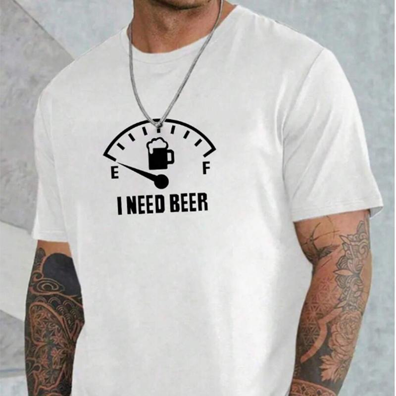 Новая летняя мужская модная футболка с принтом для пивного масляного манометра, топ