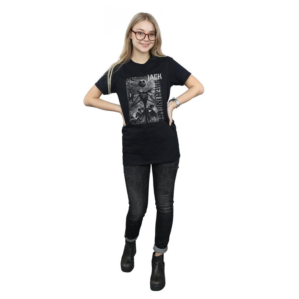 Disney Womens/Ladies Nightmare Before Christmas Skellington Cotton Boyfriend T-Shirt