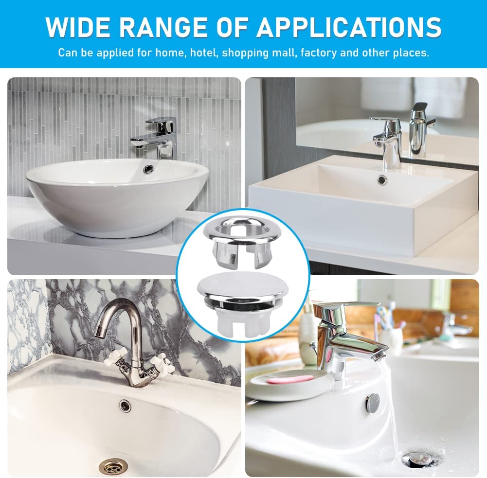 5/3/1 шт. Пластиковые круглые крышки сливных отверстий с переливом для кухни и ванной комнаты, накладка для раковины, кольца перелива для раковины