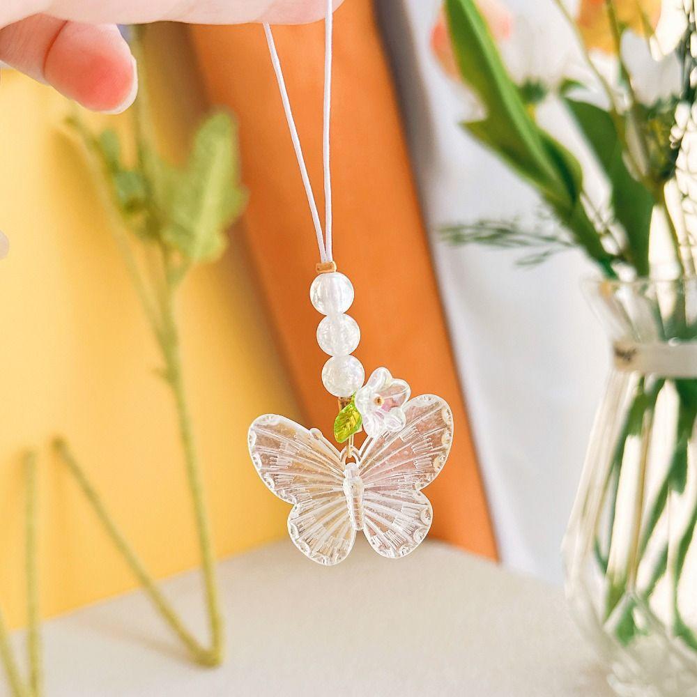 Short Butterfly Y2K Mobile Phone Charm Strap Butterfly Star Cross Pendant Female Lady Girl