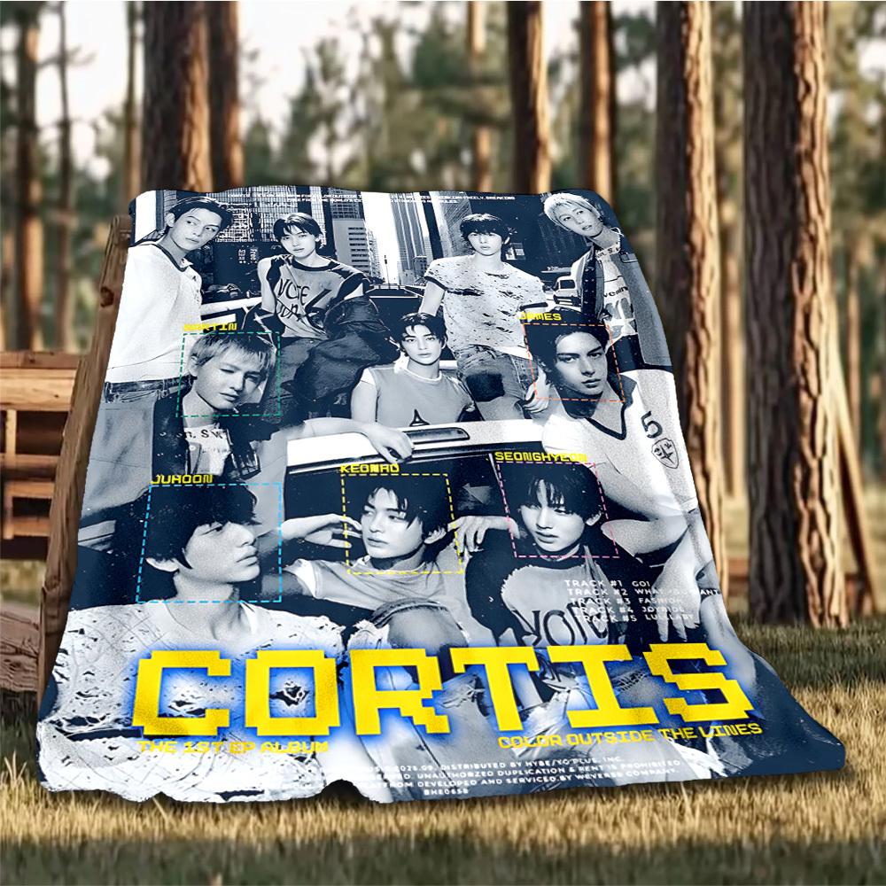 1 шт. K pop, Cortis Outdoor Персонализированное фланелевое одеяло, Мягкое, легкое персонализированное фланелевое одеяло, Цифровая печать,