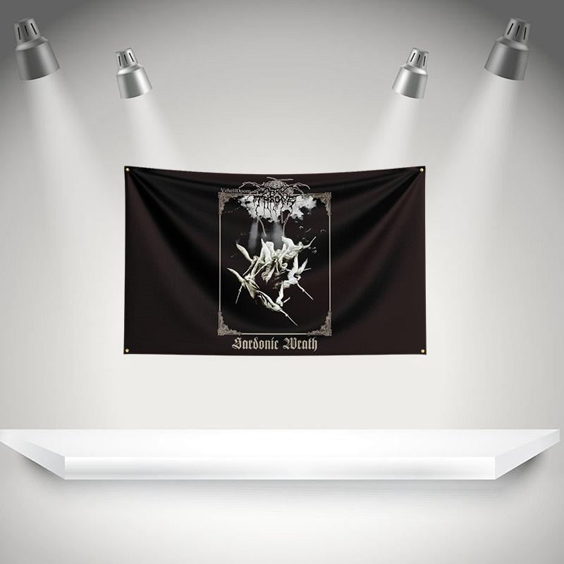 D-Darkthrones Flag Rock Music Band Banner HD Printing Tapestry Exhibition, Music Band Fans, Garage Decor