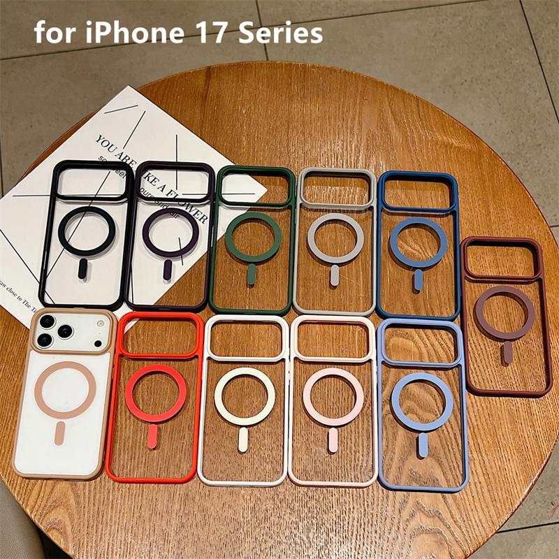 Тонкий магнитный чехол для iPhone 17 Air 16 15 14 Plus 13 12 11 Pro Max Чехол Для Magsafe Прозрачный Ударопрочный Защитный Чехол