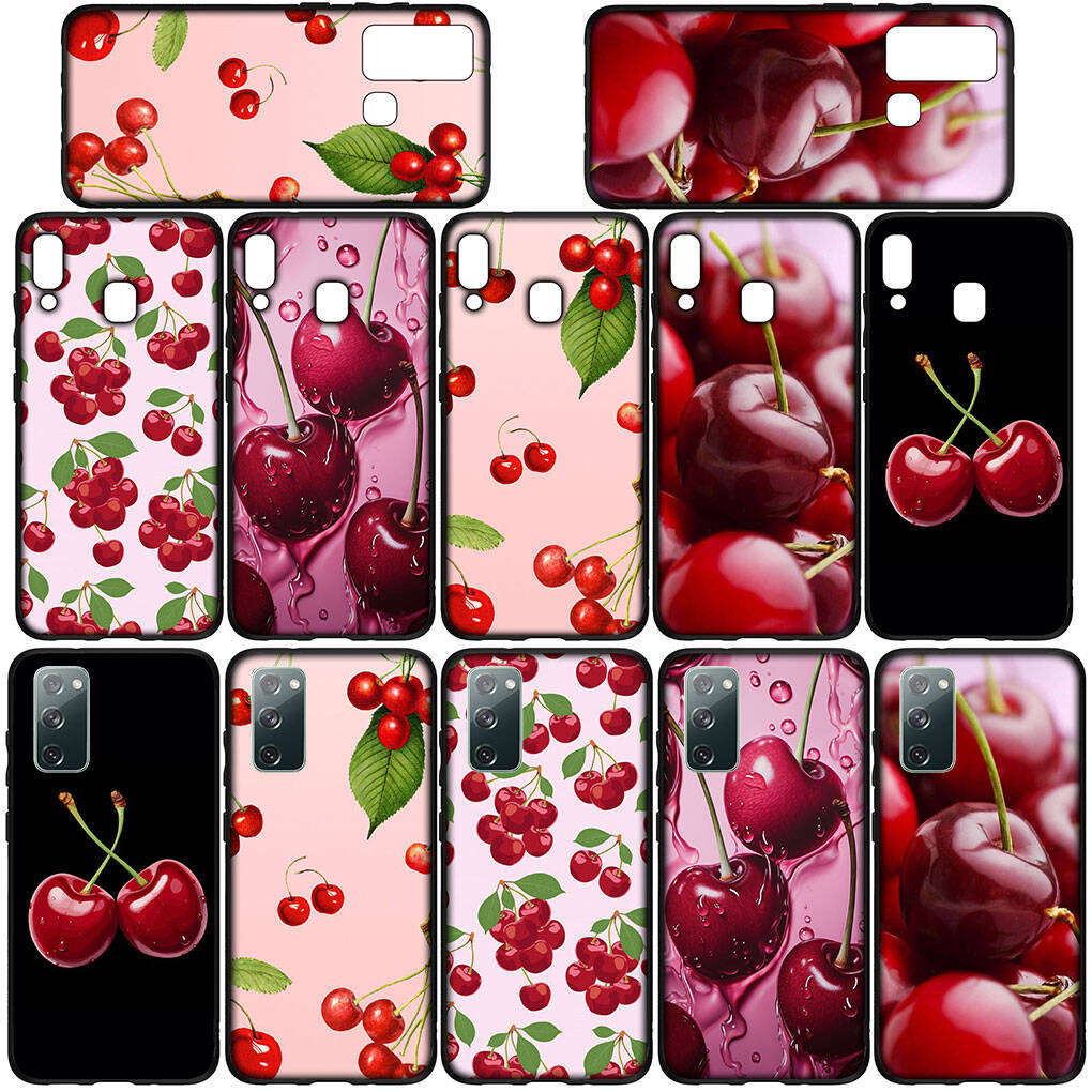 Чехол для телефона Samsung Galaxy S25 S23 S22 S24 Ultra FE A05 A06 A15 A16 A36 A37 A35 A54 A24 A52 A55 A56 A57 A25 A26 A53 A17 Летние фрукты Вишня Чехол