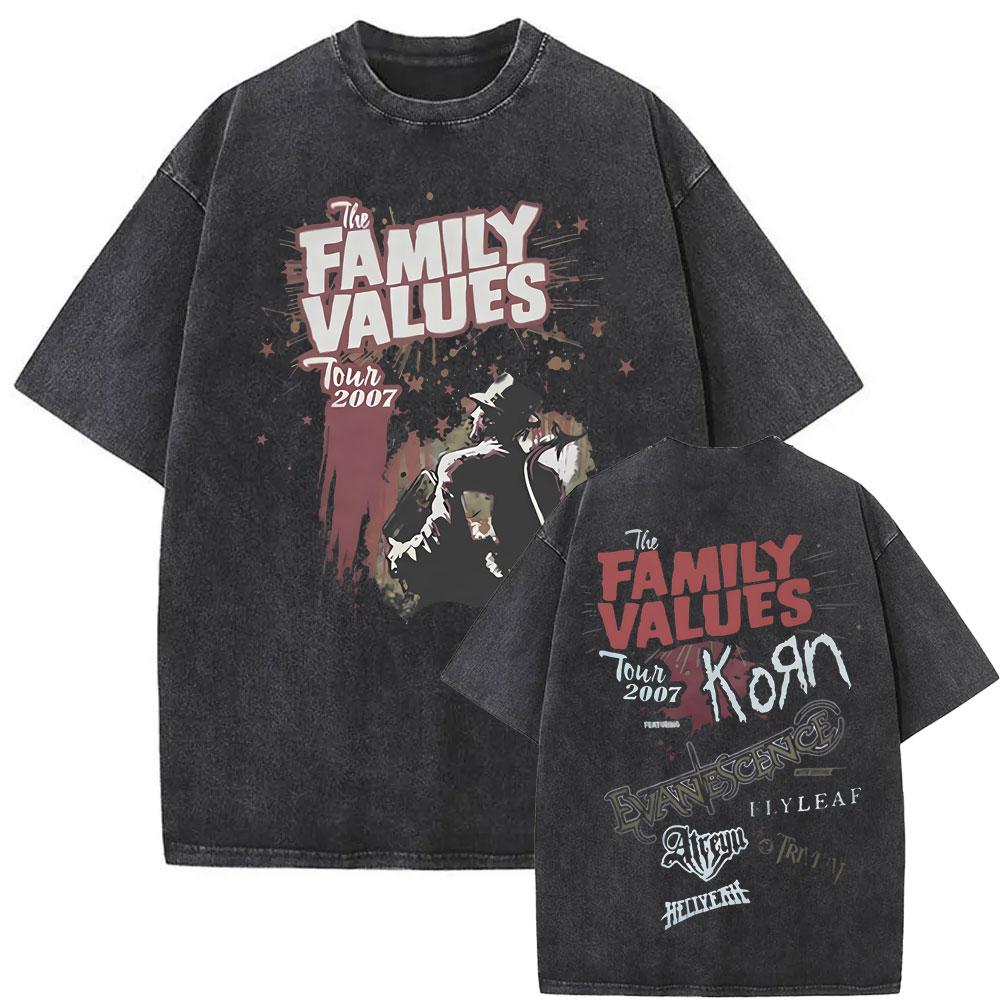 Washed Vintage Korn Elote Letter Graphic T Shirt Men Gothic Tshirts Male Casual Oversized Tshirt Mens Cotton Short Sleeve Tees